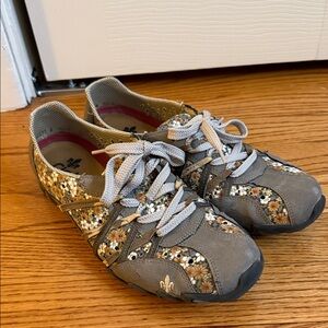 Rieker Gray Floral Sneakers for Women